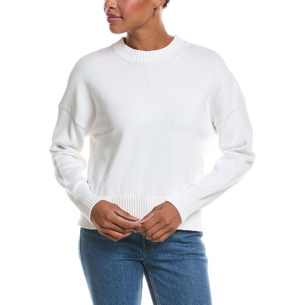 Rd Style Womens  Nelkin Long Sleeve Crewneck Pullover, White